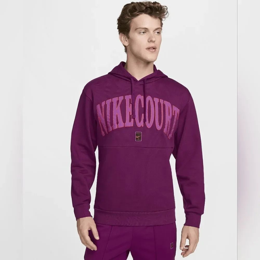 Nike Court Heritage Tennis Hoodie Dri-Fit Fleece Men's Large L Purple FQ2093-664
